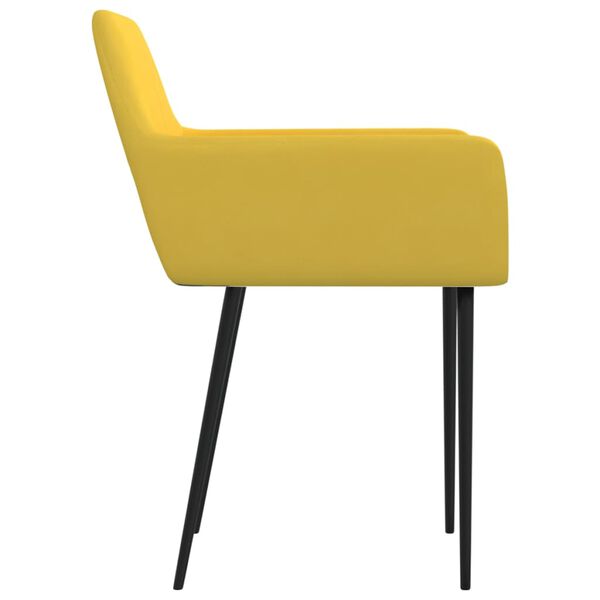 vidaXL Chaises &agrave; manger lot de 2 jaune tissu