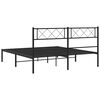 vidaXL Cadre de lit m&eacute;tal sans matelas avec t&ecirc;te de lit noir 140x190cm