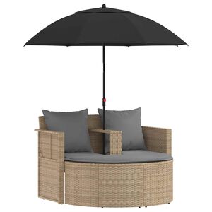 vidaXL Canap&eacute; de jardin 8 pc polyrotin Beige et Gris clair