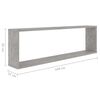 vidaXL &Eacute;tag&egrave;res cube murales 4 pcs gris b&eacute;ton bois d'ing&eacute;nierie