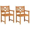 vidaXL Chaises de jardin 2 pcs Naturel Bois d'Acacia Massif