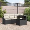 vidaXL Ensemble de canapé de jardin 5 pcs Noir Poly rotin