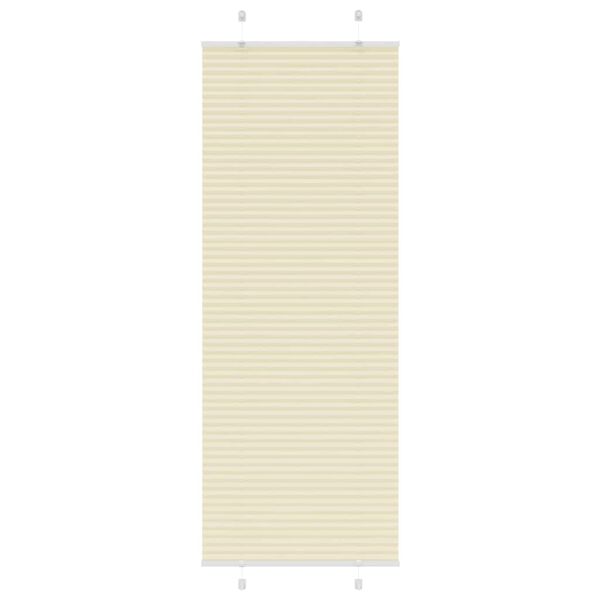 vidaXL Store pliss&eacute; cr&egrave;me 75x200 cm largeur du tissu 74,4 cm polyester