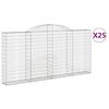 vidaXL Paniers &agrave; gabions arqu&eacute;s 25 pcs 300x30x140/160 cm fer galvanis&eacute;