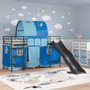 vidaXL Lit mezzanine pour enfants Noir et Bleu 100 x 190 cm M&eacute;tал