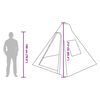 vidaXL Tente Tipi avec toit Gris et orange 383 x 338 x 217 cm taffetas