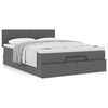 vidaXL Lit ottoman avec matelas gris fonc&eacute; 140x190 cm tissu