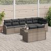 vidaXL Ensemble de canap&eacute; de jardin avec coussin 9 pcs Gris Poly rotin