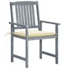 vidaXL Chaises de jardin et coussins lot de 8 Bois acacia solide Gris