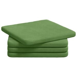 vidaXL Coussins de si&egrave;ge 4 pc Velours Vert clair 40 x 40 x 3 cm