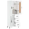 vidaXL Buffet haut Blanc 69,5x34x180 cm Bois d'ing&eacute;nierie