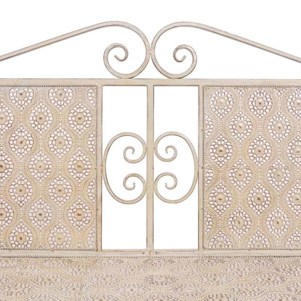vidaXL Banc de jardin 115 cm Acier Blanc vintage