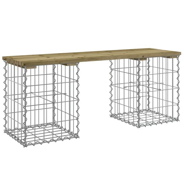 vidaXL Banc de jardin design gabion 103x31x42 cm bois de pin impr&eacute;gn&eacute;