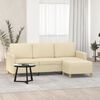 vidaXL Canap&eacute; &agrave; 3 places avec repose-pieds Cr&egrave;me 180 cm Tissu