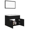 vidaXL Ensemble de meubles de salle de bain Noir Agglom&eacute;r&eacute;