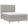 vidaXL Sommier &agrave; lattes de lit et matelas et LED Gris clair 140x190 cm