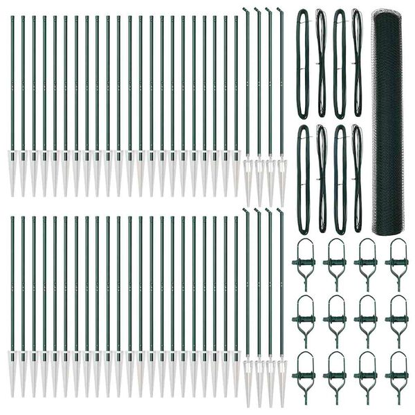 vidaXL Poteau de cl&ocirc;ture. Vert 100 x 1,2 m (maille de 25 mm)