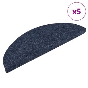 vidaXL Tapis d'escalier autocollants 5 pi&egrave;ces 56 x 17 x 3 cm Bleu Demi-rond