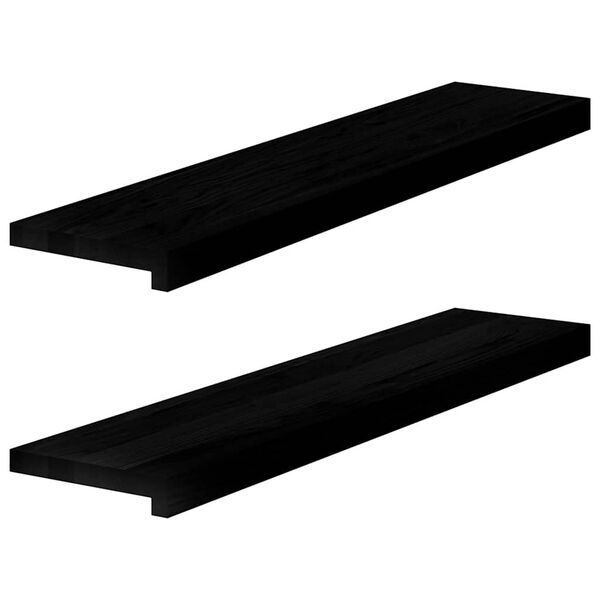 vidaXL Appuis de fen&ecirc;tre 2 pcs marron fonc&eacute; bois de ch&ecirc;ne massif