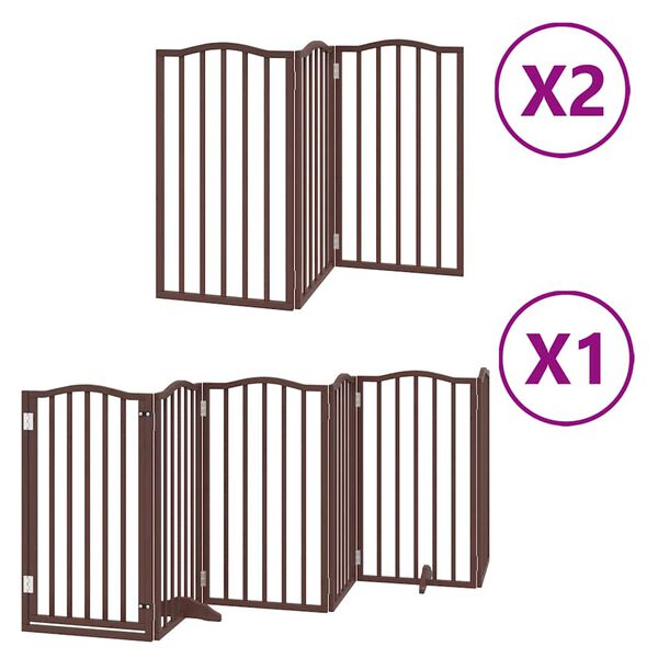 vidaXL Barri&egrave;re pour chien porte pliable 12 panneaux bois de peuplier
