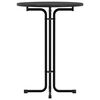 vidaXL Table de bar noir &Oslash;80x110 cm bois d'ing&eacute;nierie et acier