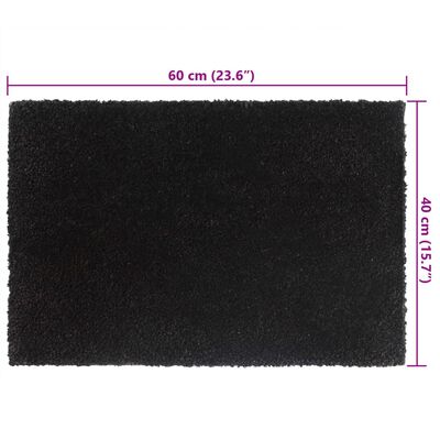 vidaXL Tapis de porte noir 40x60 cm fibre de coco touffeté