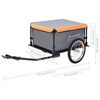 vidaXL Remorque de v&eacute;lo gris et orange 65 kg