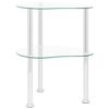 vidaXL Table d'appoint 2 niveaux Transparent 38x38x50 cm Verre trempé