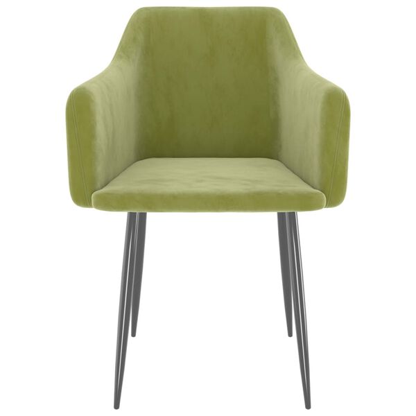 vidaXL Chaises &agrave; manger lot de 2 Vert clair Velours
