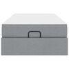 vidaXL Cadre de lit avec matelas avec matelas 2 pcs Gris clair tissu