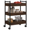 vidaXL Chariot de cuisine ch&ecirc;ne marron 50x30x70 cm bois d'ing&eacute;nierie