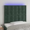 vidaXL T&ecirc;te de lit &agrave; LED Vert fonc&eacute; 100x5x118/128 cm Velours