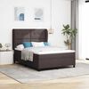 vidaXL Lit &agrave; ressorts avec matelas Marron fonc&eacute; 140 x 190 cm tissu