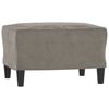 vidaXL Fauteuil avec repose-pied Gris clair 60 cm Velours