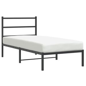 vidaXL Cadre de lit m&eacute;tal sans matelas avec t&ecirc;te de lit noir 90x190 cm