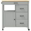 vidaXL Chariot de cuisine MONZA 84x40x88,5 cm bois massif de pin
