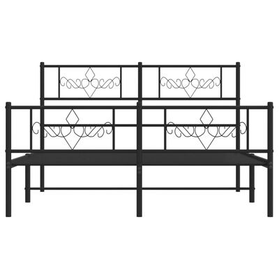 vidaXL Cadre de lit métal sans matelas avec pied de lit noir 120x200cm