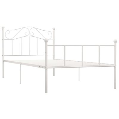 vidaXL Cadre de lit sans matelas blanc métal 100x200 cm