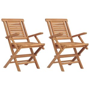 vidaXL Chaises pliantes (lot de 2) 56 x 63 x 90 cm, bois massif teck