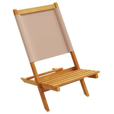 vidaXL Chaises de jardin lot de 2 taupe bois d'acacia massif et tissu