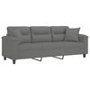 vidaXL Canap&eacute; 3 places avec oreillers gris fonc&eacute; 180 cm