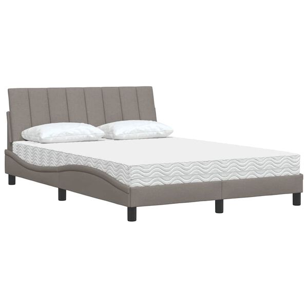 vidaXL Lit avec matelas Hanko taupe 120x200 cm tissu