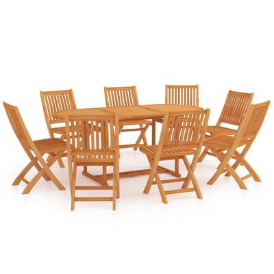 vidaXL Ensemble à manger de jardin 9 pcs Bois de teck massif