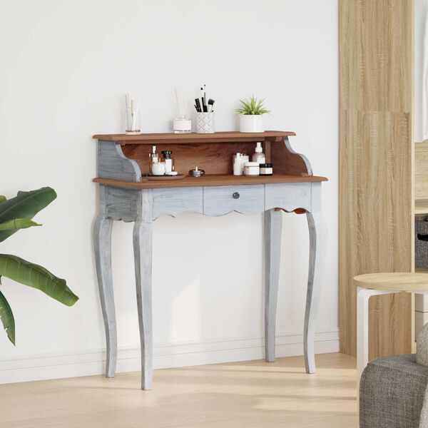 vidaXL Bureau Blanc 80 x 40 x 92 cm Bois de Mahogany Massif
