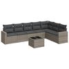vidaXL Salon de jardin 8 pcs avec coussins gris r&eacute;sine tress&eacute;e