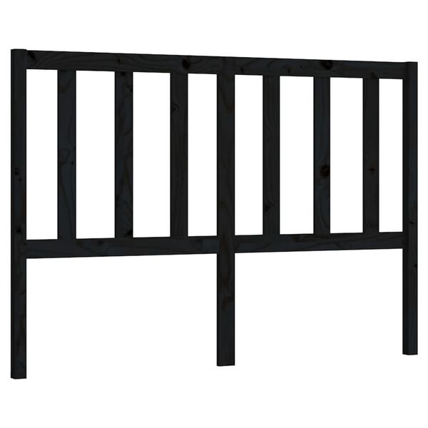 vidaXL T&ecirc;te de lit Noir 126x4x100 cm Bois massif de pin