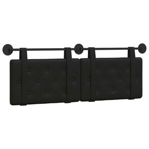 vidaXL T&ecirc;te de lit suspendue Noir Simili cuir