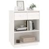 vidaXL Armoire console Blanc 60x34x75 cm Bois de pin solide