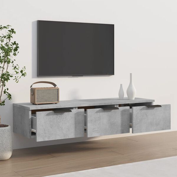 vidaXL Armoire murale Gris b&eacute;ton 102x30x20 cm Bois d'ing&eacute;nierie