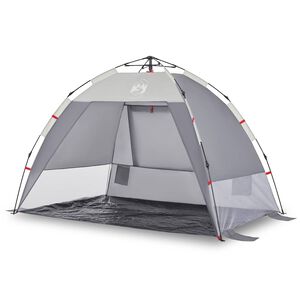 vidaXL Tente de plage 2 personnes gris lib&eacute;ration rapide imperm&eacute;able